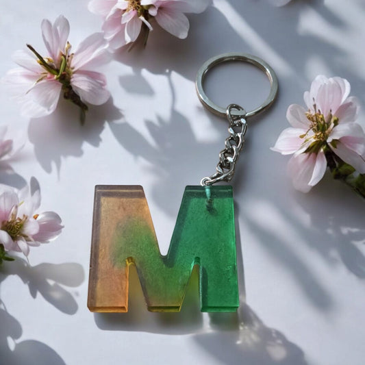 Resin Alphabet Keychain-Gradient Glow