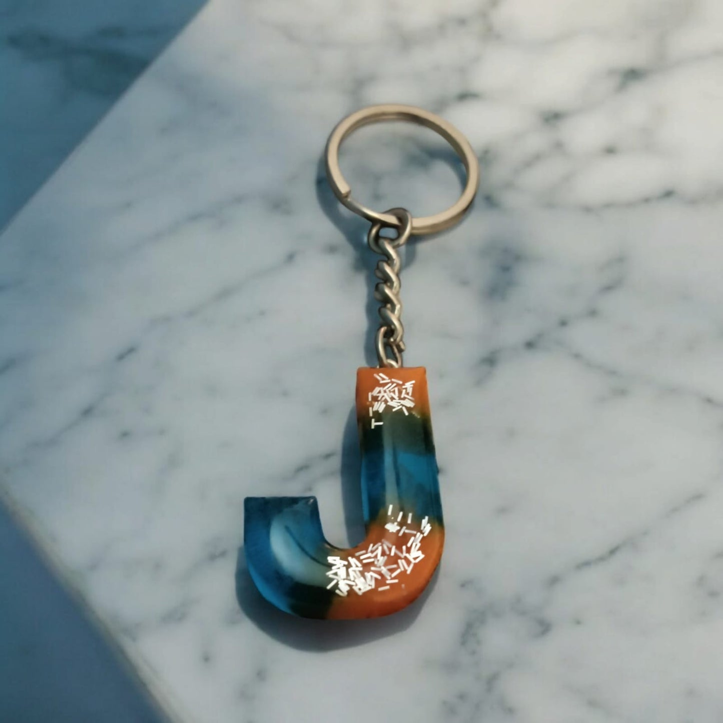 Resin Alphabet Keychain-Tropical Mirage