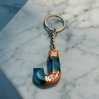 Resin Alphabet Keychain-Tropical Mirage