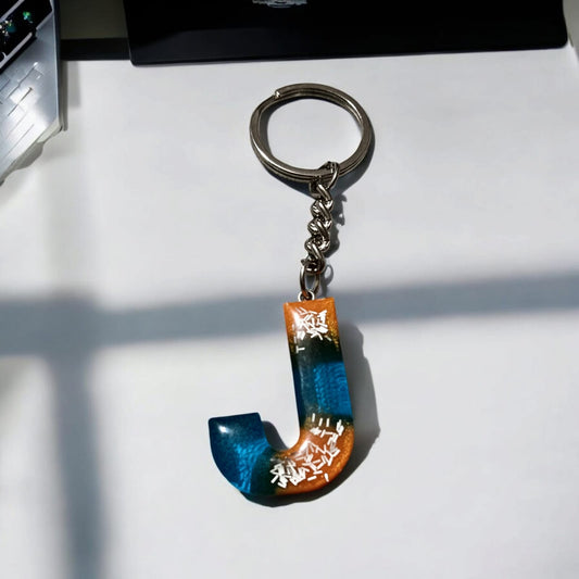 Resin Alphabet Keychain-Tropical Mirage