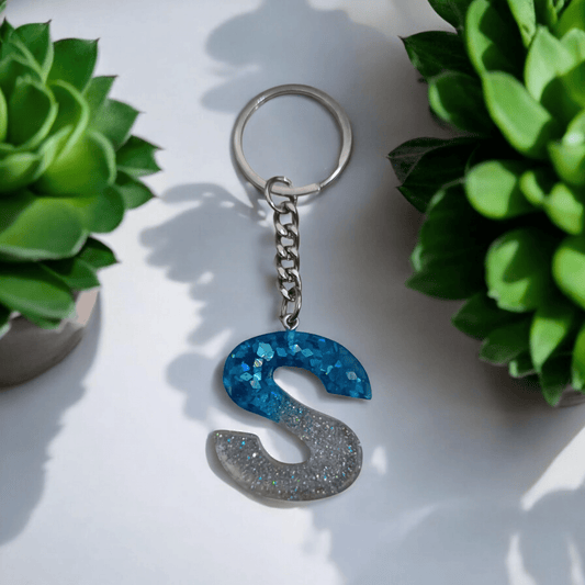 resin-alphabet-cosmic-cascade-keychain