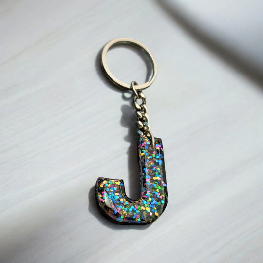 Resin Alphabet Keychain-Cosmic Dots