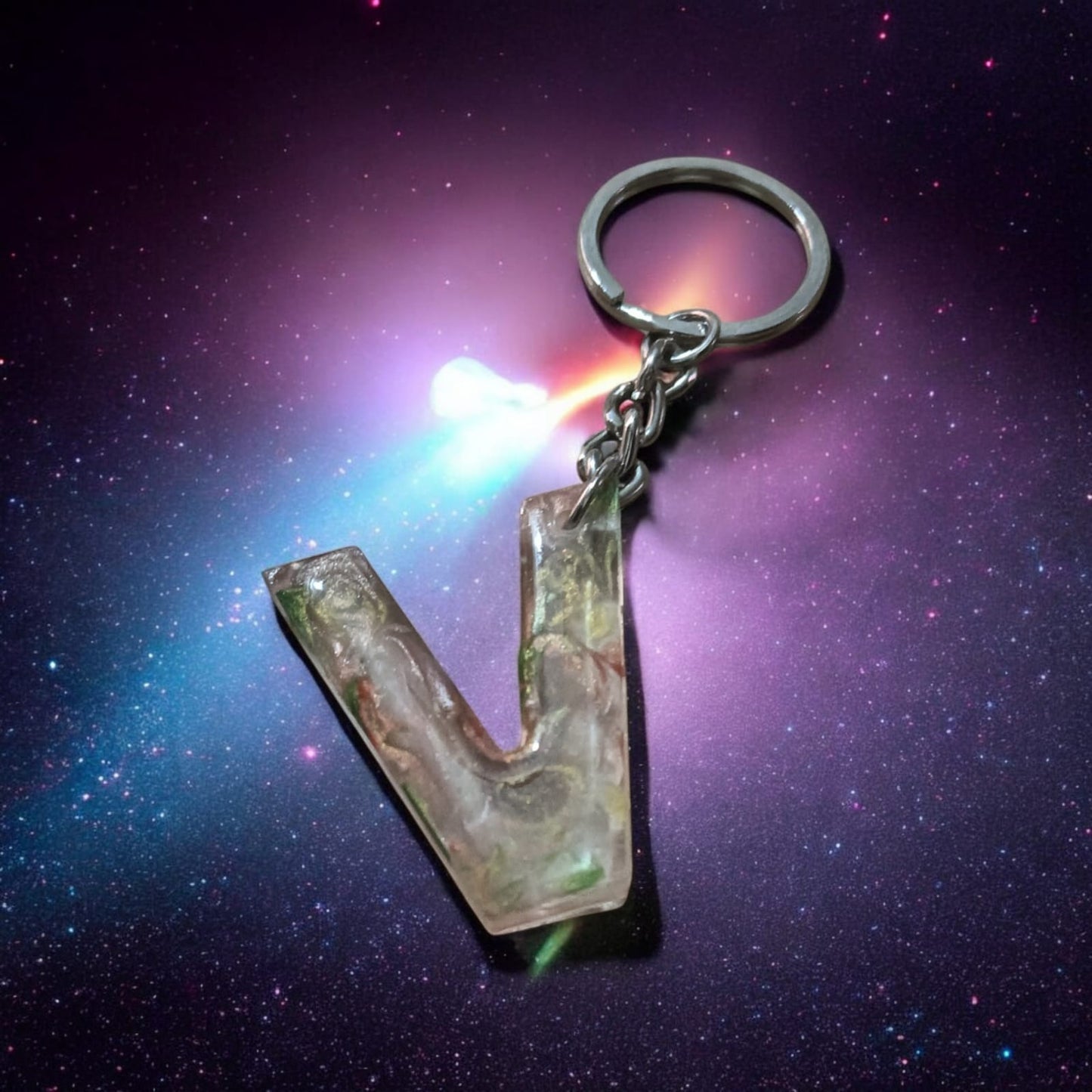 Resin Alphabet Keychain-Cosmic Spark Theam