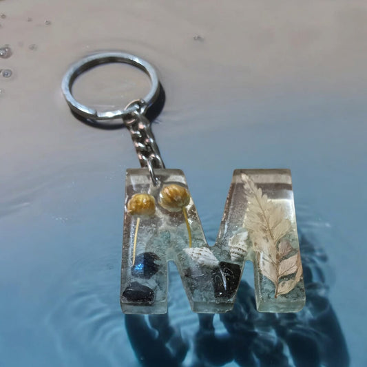 Resin Alphabet Keychain-Ocean Blossom Theam