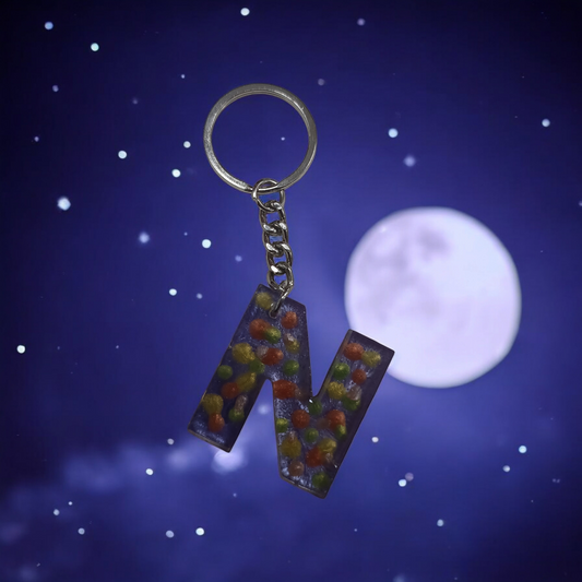 Resin Alphabet Keychain-Vibrant Dream